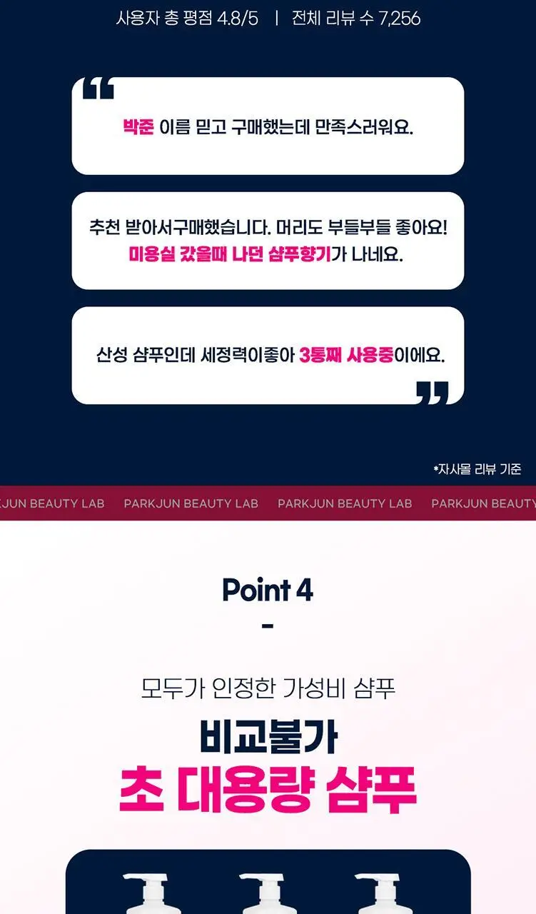 [대용량/펌염색시술] 박준뷰티랩 손상모 약산성 애씨드 샴푸 1500ml 상세페이지 9